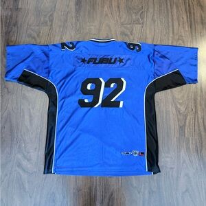 Throwback 90s FUBU Sport Limited Edition Blue & Black Stitched Football Jersey